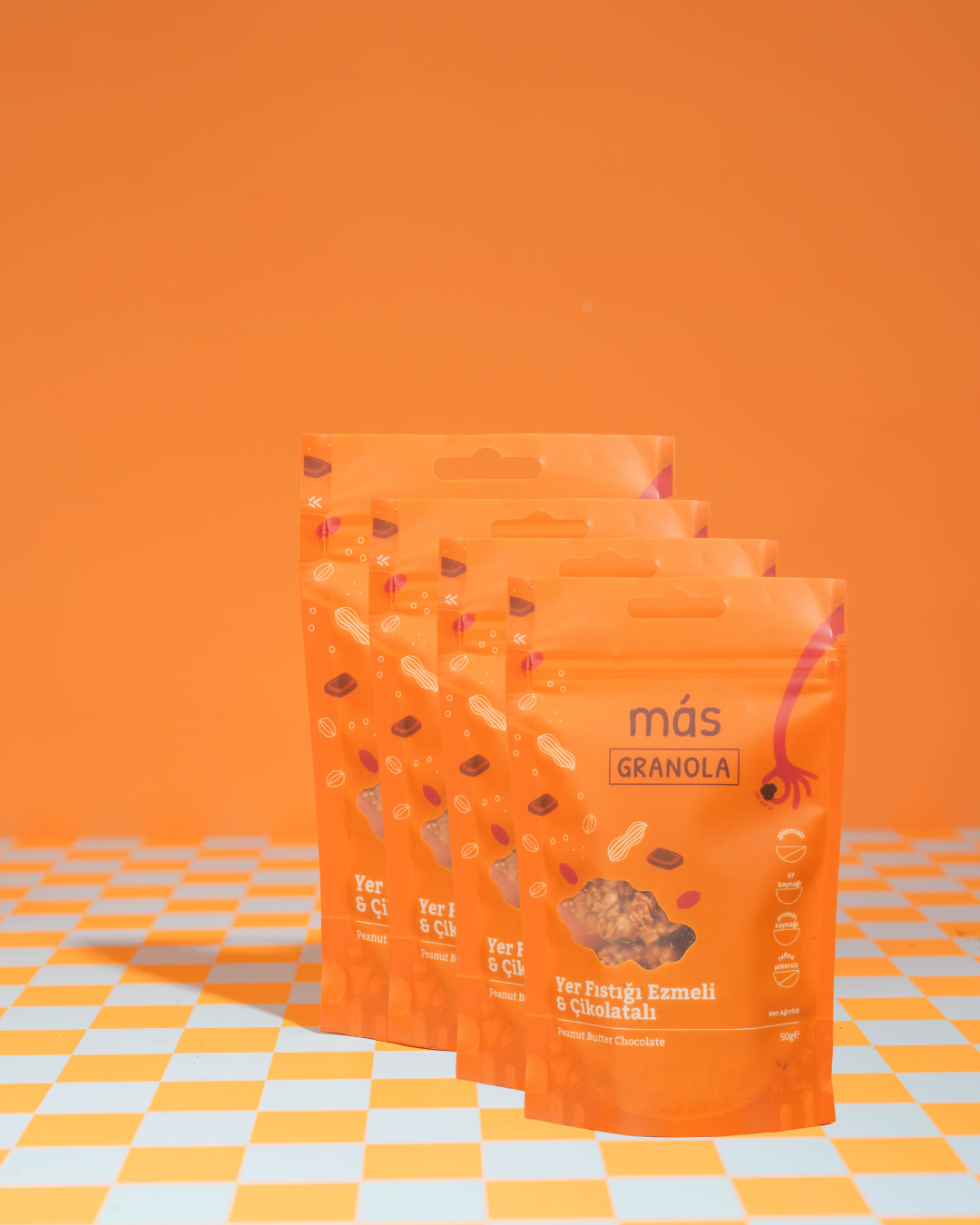 Mini Yer Fıstık Ezmeli & Çikolatalı Granola 50gr 4 adet